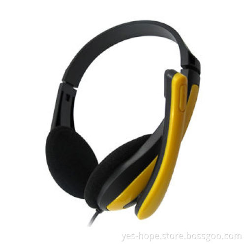 Double jack promotional cheap long wire computer headphoneNew